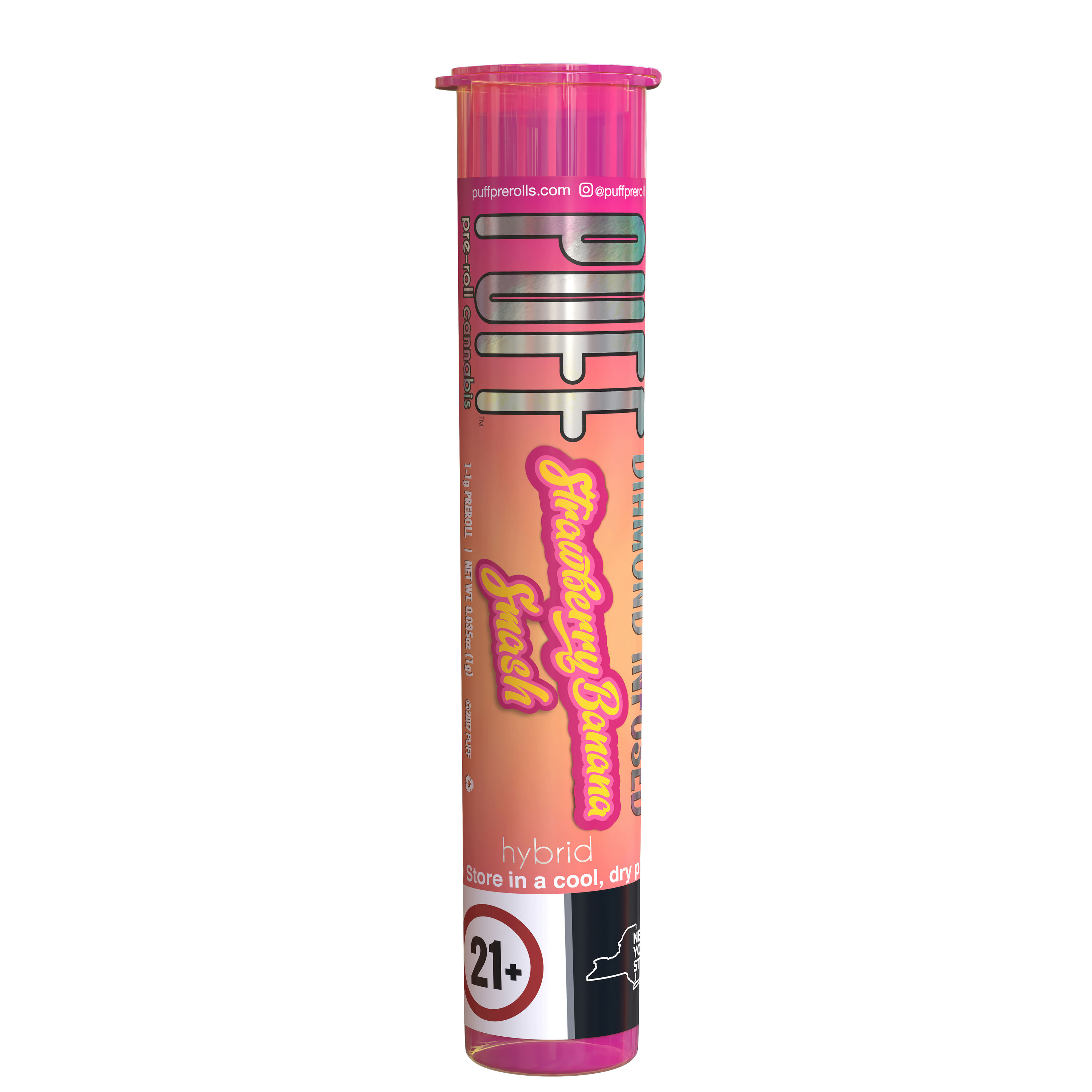 Photograph of product: Diamond Infused Pre-Roll - Strawberry Banana Smash