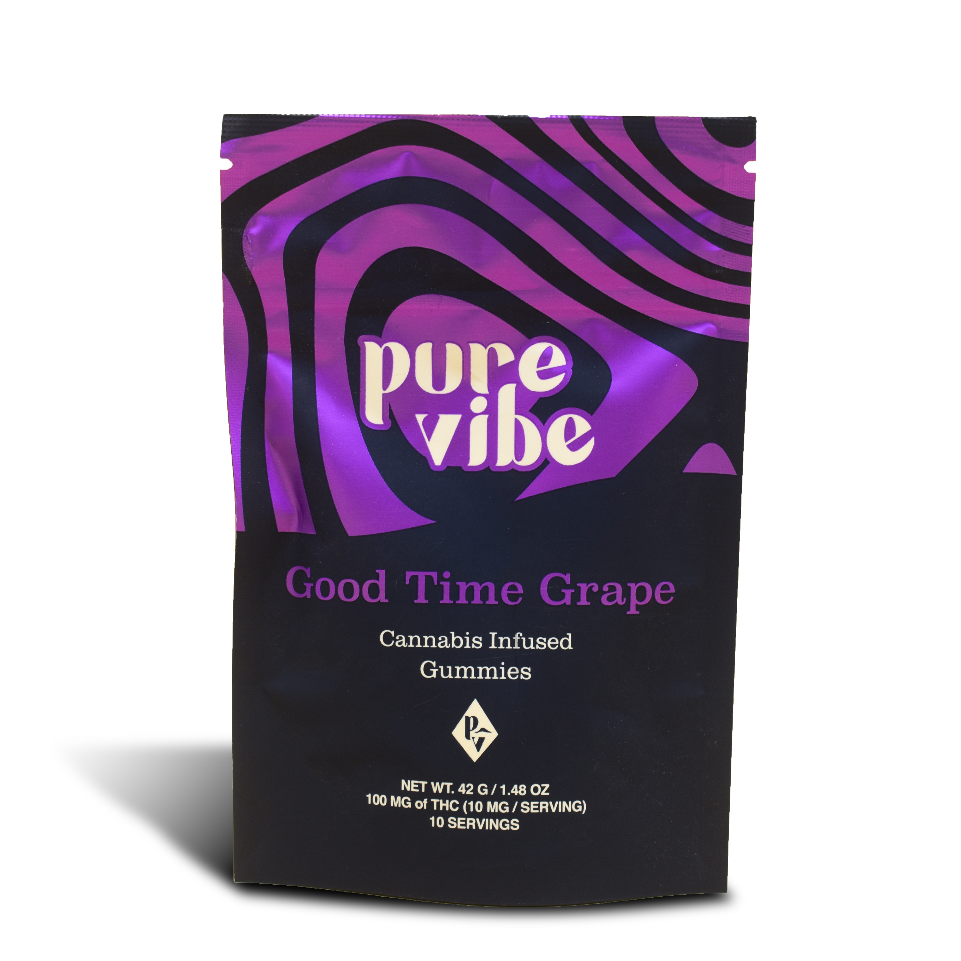 Photograph of product: Good Time Grape Live Rosin Gummies | 100mg TH-oui | 100mg CBD | 100mg CBN