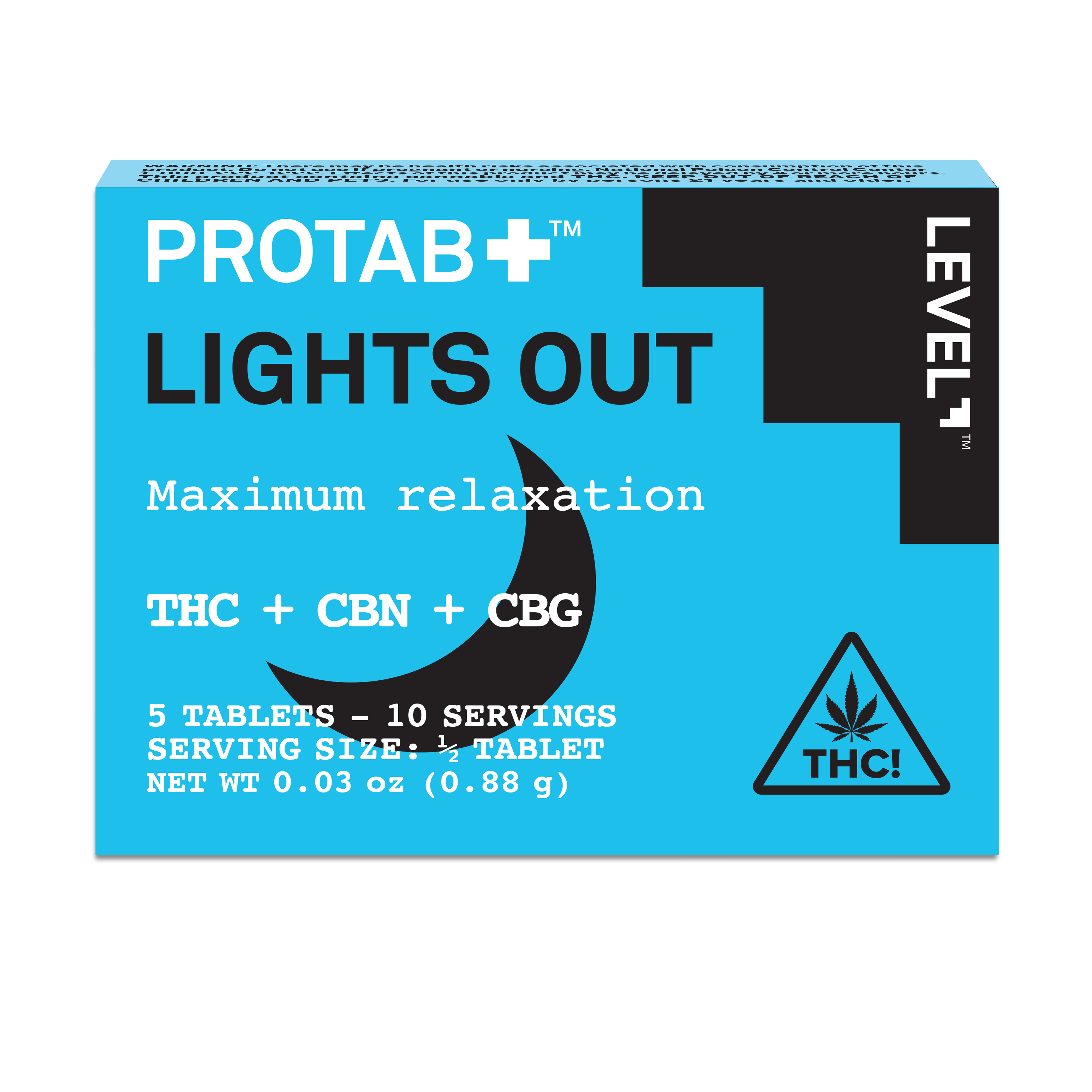 Photograph of product: Level | Protab+ Lights Out | 97.5MG 5Pk Tablets