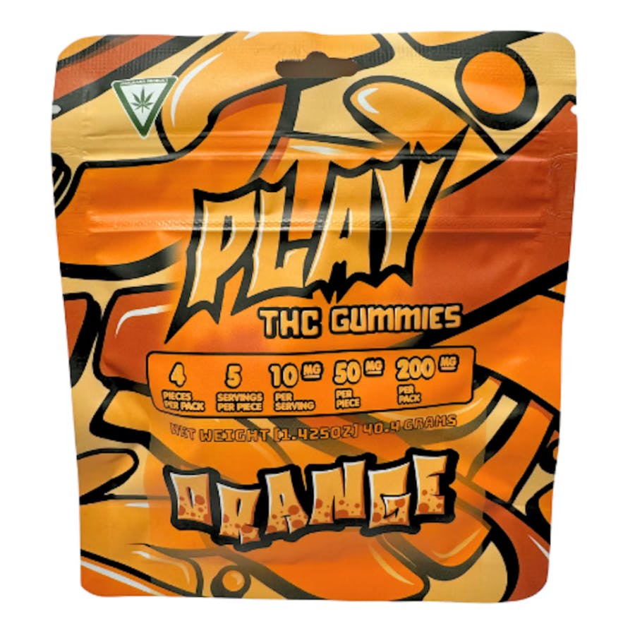 Photograph of Product: PLAY- Orange Gummies 200mg (4x50mg)