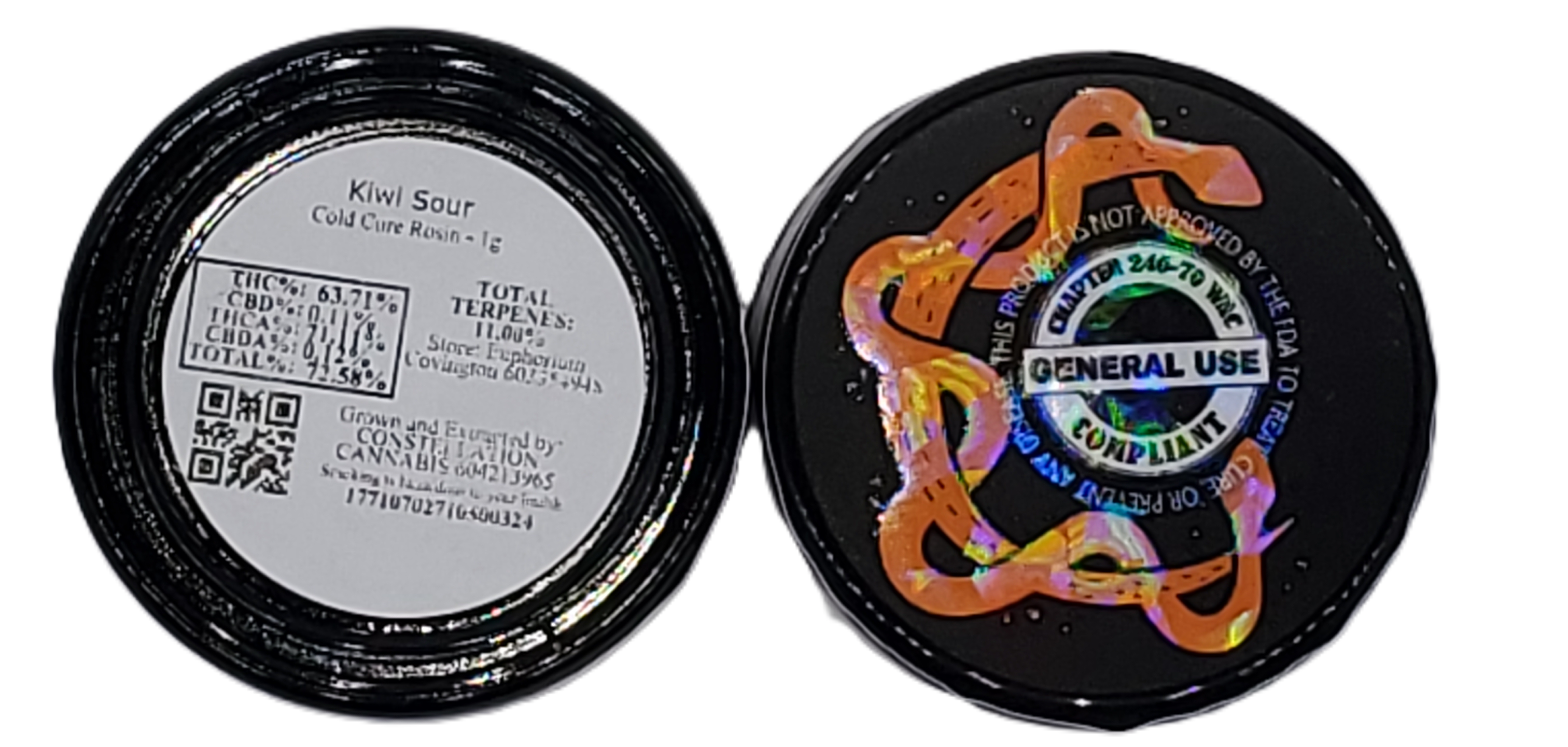 Photograph of product: Constellation CON Kiwi Sour CC au chocolat Rosin 1g