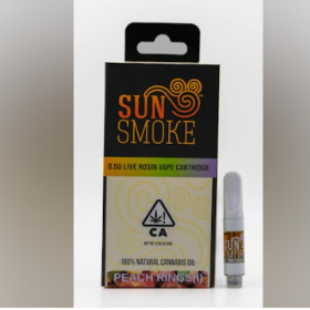 Photograph of product: PEACH RINGS LIVE ROSIN .5G VAPE