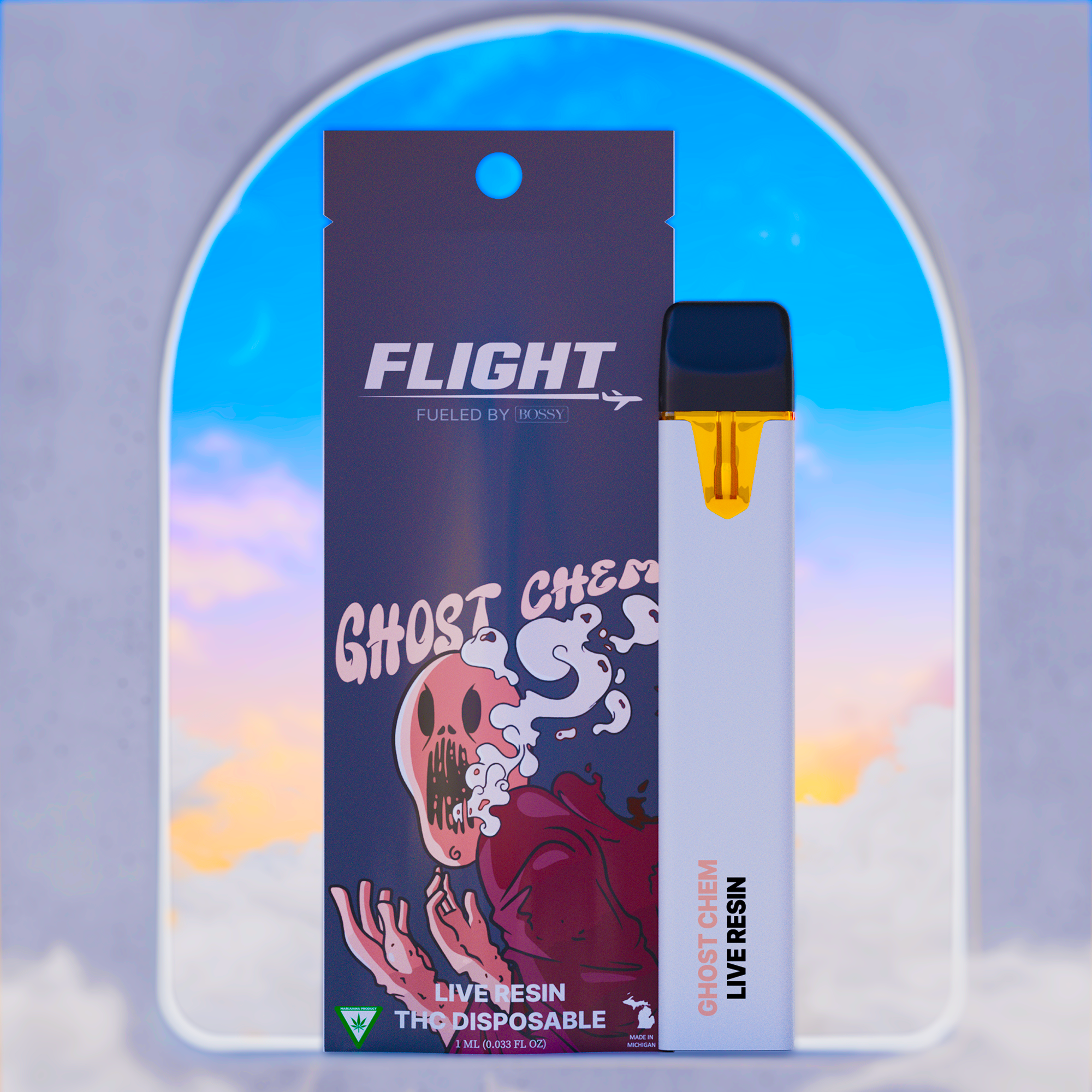 Photograph of product: Flight - Live Resin Disposable - Ghost Chem