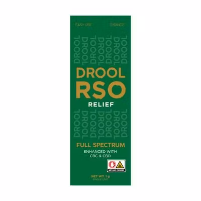 Photograph of product: Drool RSO Syringe 1g- Relief (TH-oui/CBC/CBD)