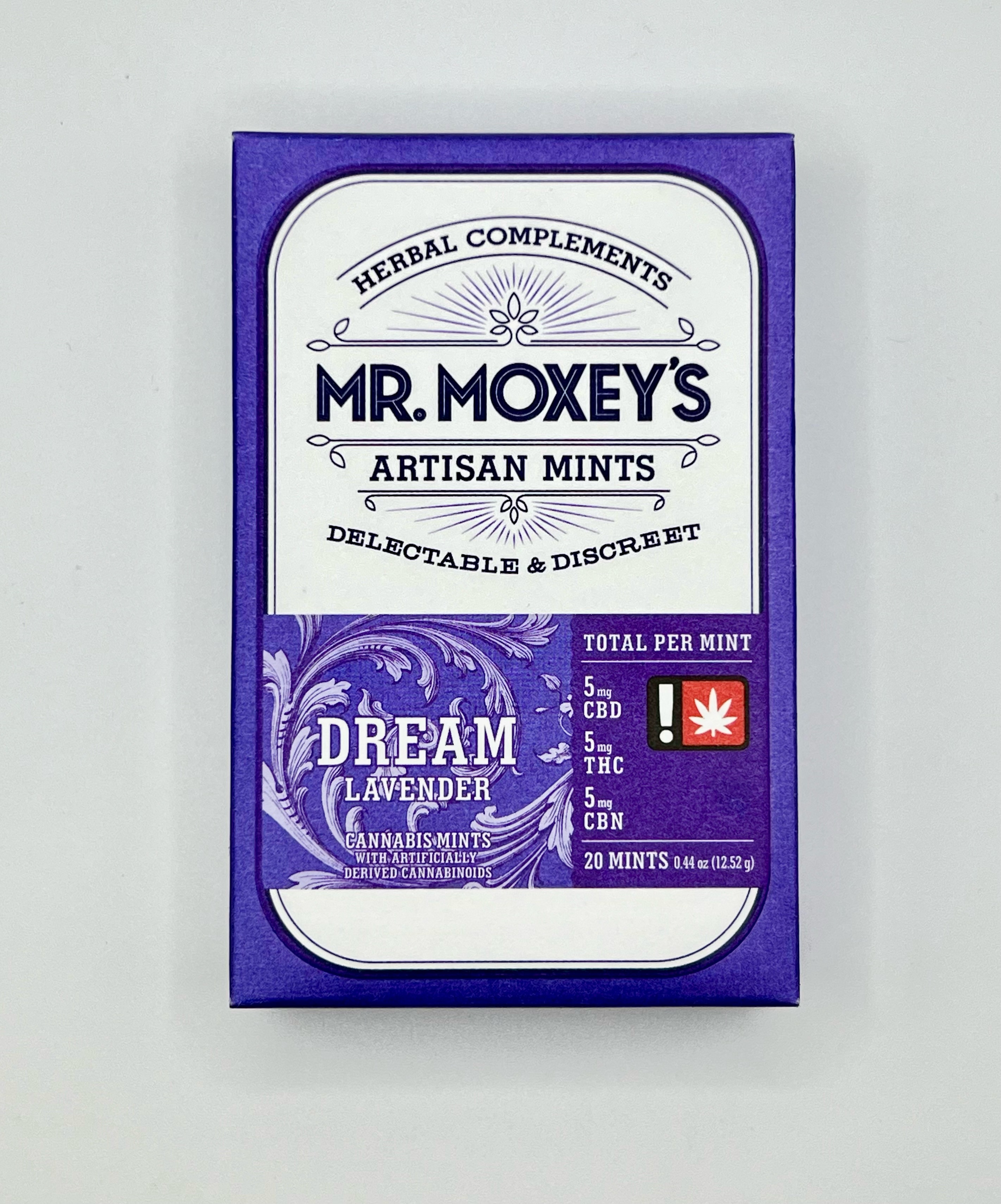 Photograph of product: Mr.Moxey's | Lavender 1:1:1 | Dream | TH-oui:CBD:CBN | 100mg Edible Mints