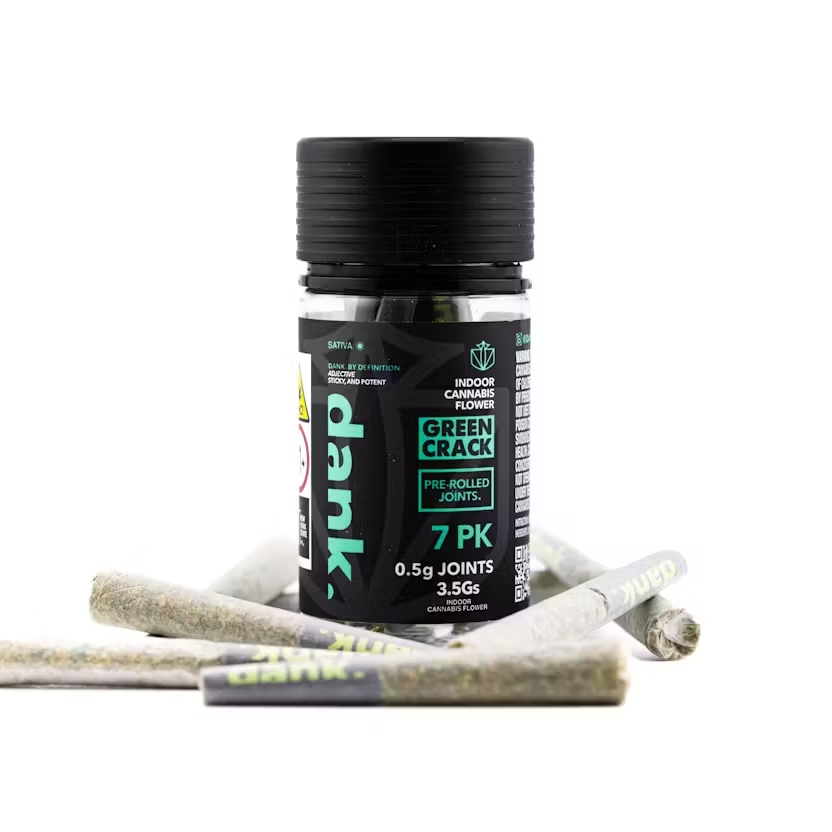 Photograph of product: Dank - Green Crack - Prerolls (7 Pack)