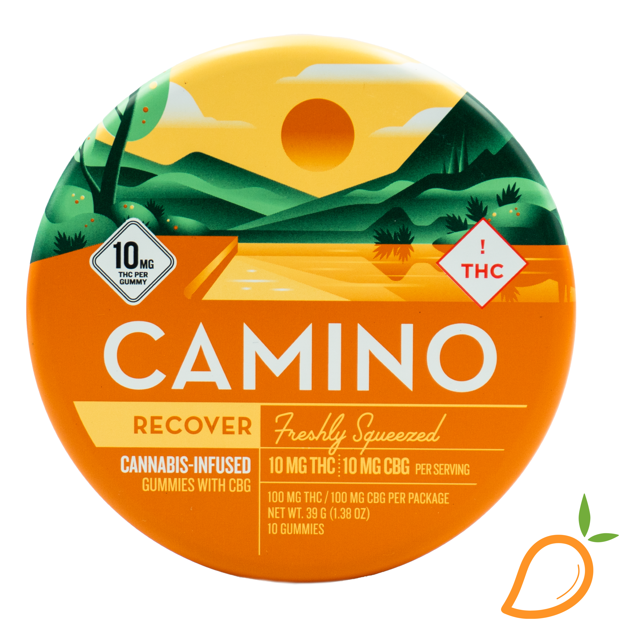 Photograph of product: 100mg 1:1 TH-oui/CBG Freshly Squeezed Gummies Camino