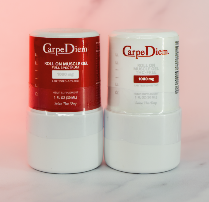 Photograph of product: Carpe Diem Full Spectrum Roll on Muscle Gel - 1oz /