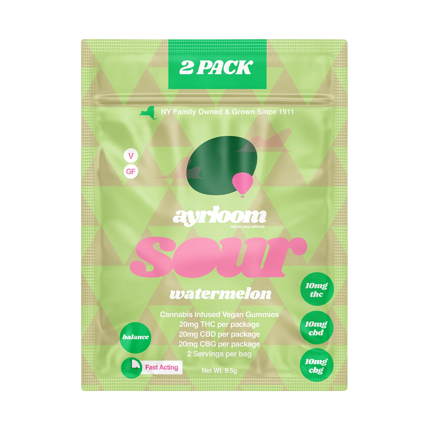 Photograph of product: Sour Watermelon Gummies 2pk 20mg [E57]