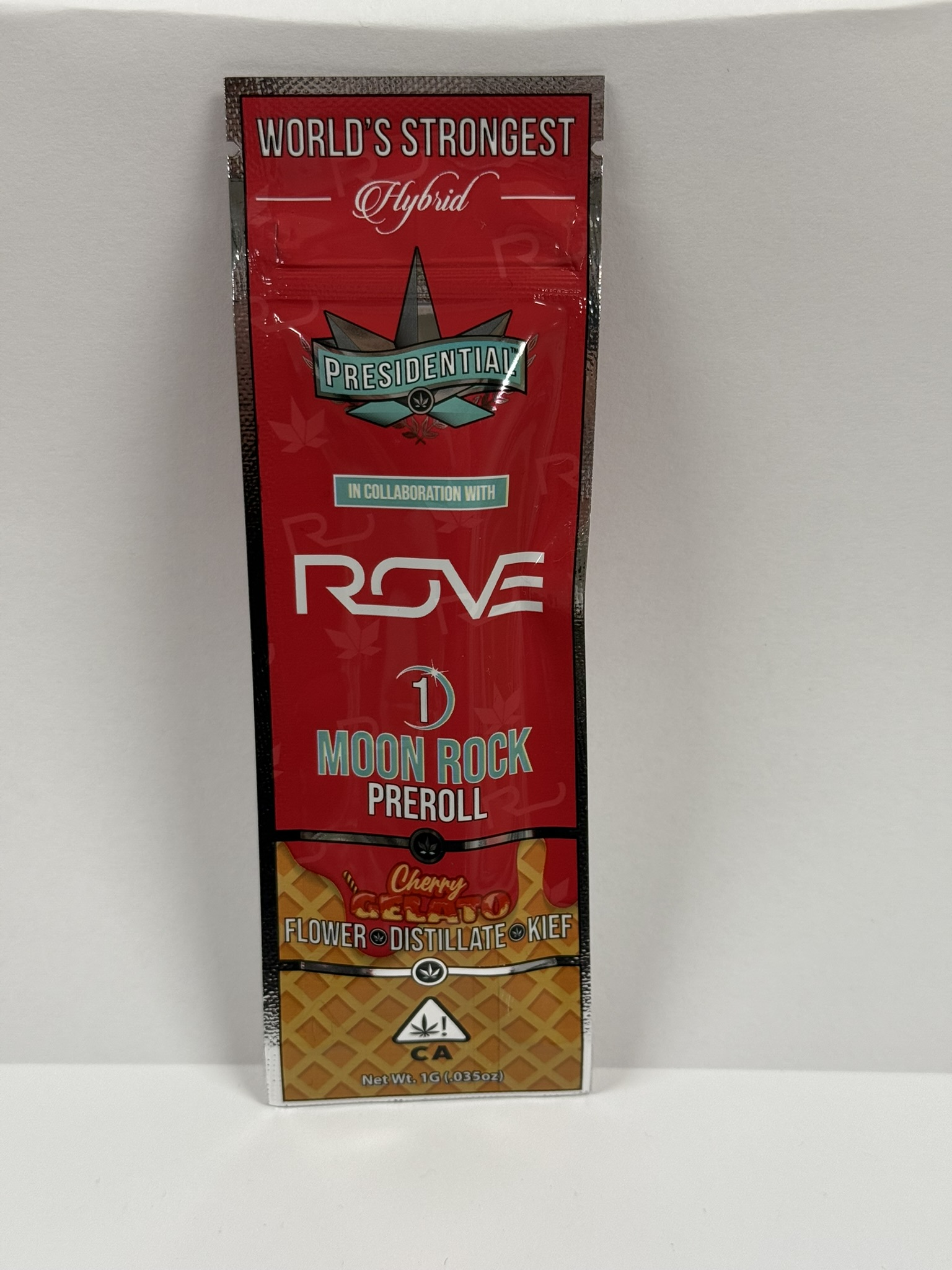 Photograph of product: Cherry Gelato Moonrock Infused Preroll - Presidential