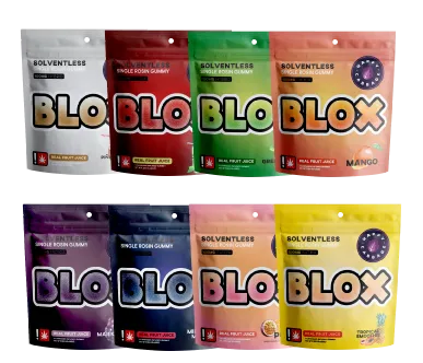 Photograph of product: Happy Cabbage Blox 200mg 1:1 TH-oui:CBN SLUMBER BERRY Oui'd Solventless Single Gummy
