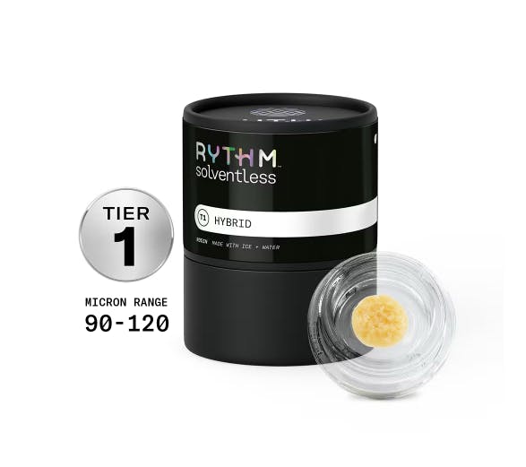 Photograph of product: Jet Fuel OG I Solventless Live Rosin I Tier 1 I 1g I Rythm