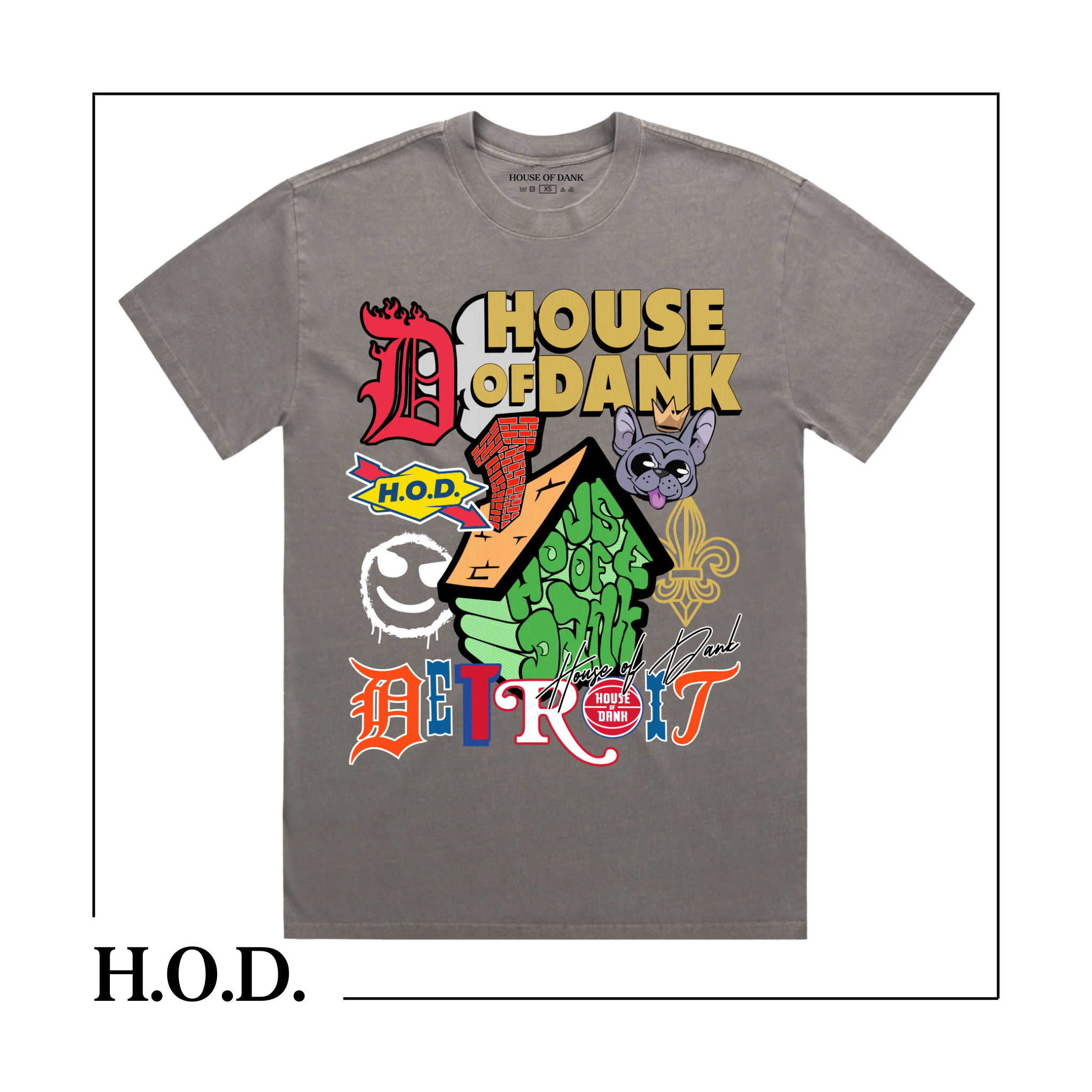 Photograph of product: H.O.D. Collage Gray Short Sleeve Tee L