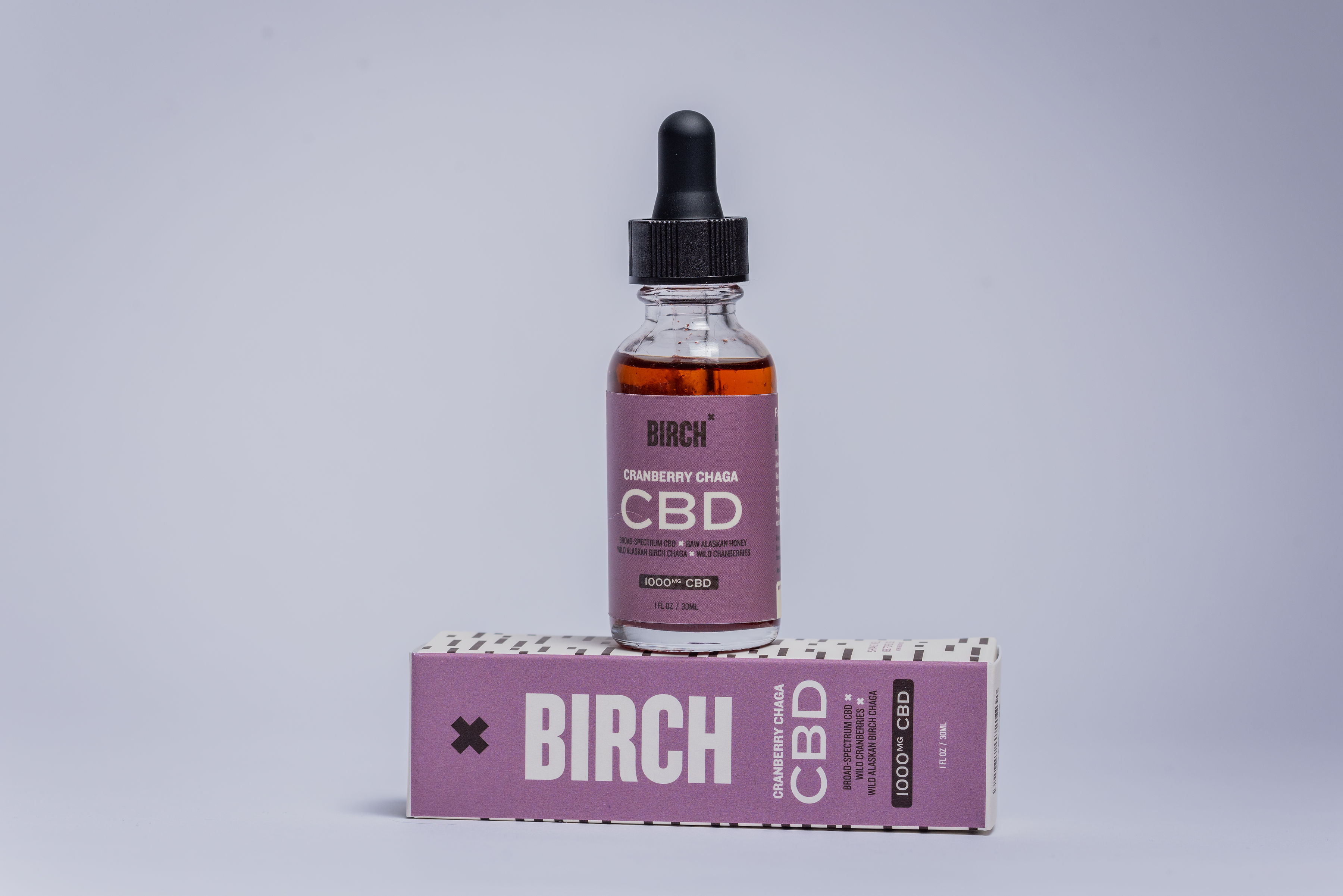 Photograph of product: 1000mg Cranberry Chaga CBD Tincture