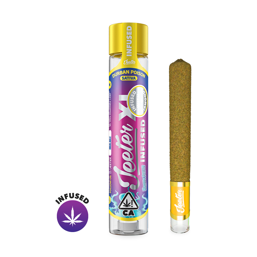 Photograph of instaPanelPhoto: Durban Poison Jeeter XL Infused Pre-Roll | 2g
