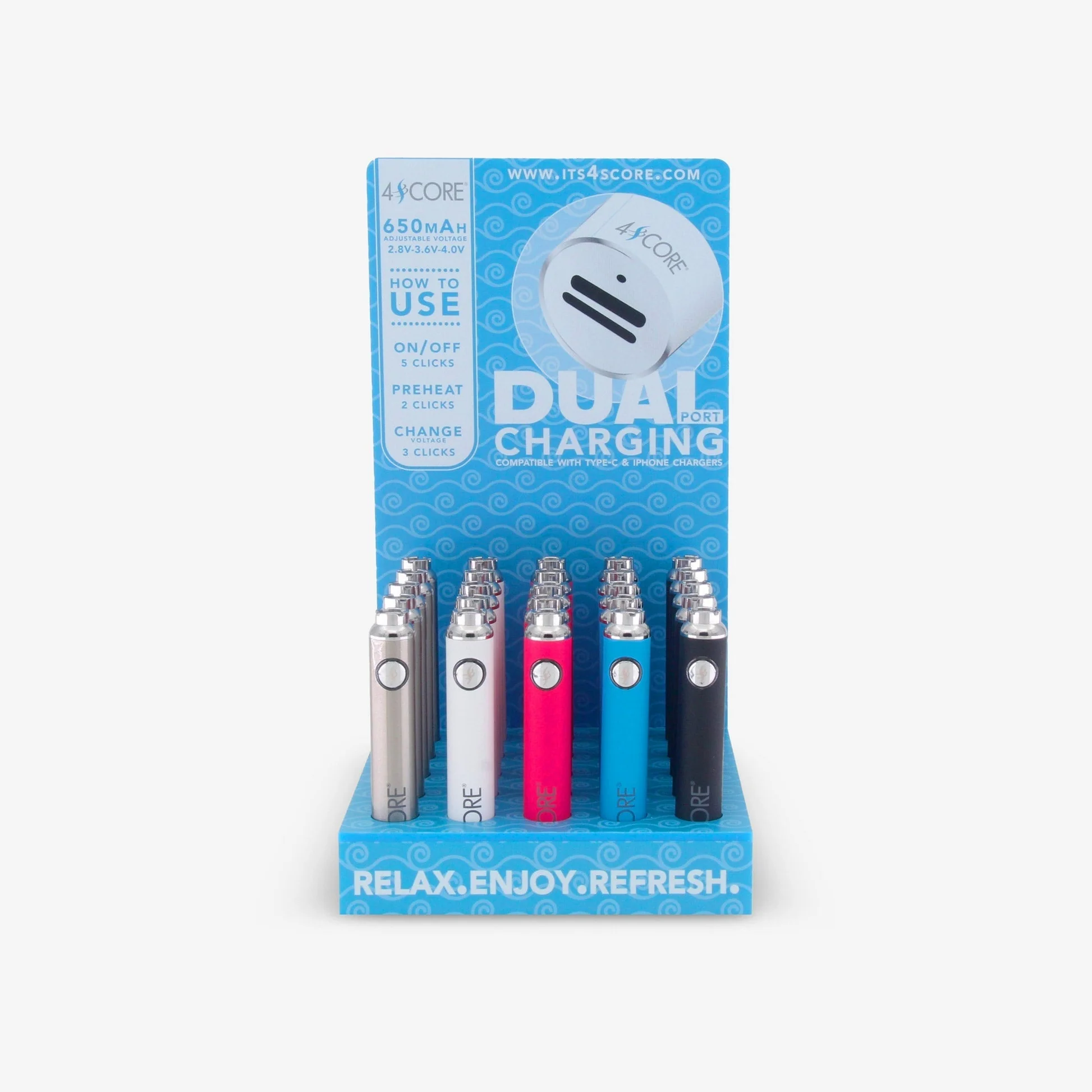 Photograph of product: 4SCORE Duel Charging 510 Battery