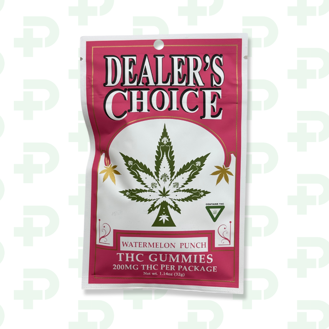 Photograph of product: Dealers Choice 200mg Gummies - Watermelon Punch