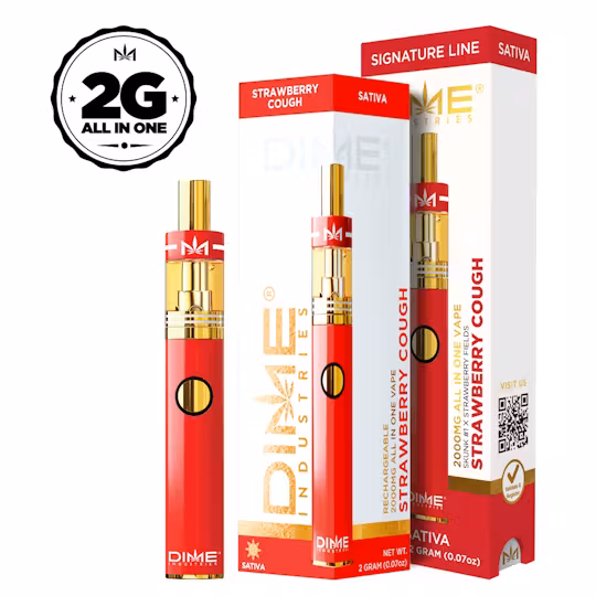 Photograph of product: Dime Disposable Vape 2g Strawberry Cough