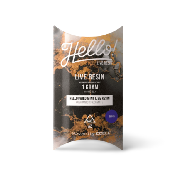 Photograph of product: Hello! Live Resin Disposable Vape 1g Wild Mint