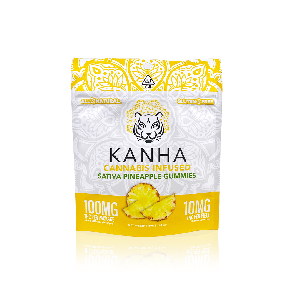 Photograph of product: KANHA - Edible - Pineapple - Gummies - 100MG