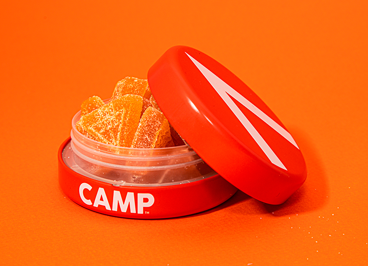 Photograph of product: CAMP Peach Live Rosin Gummies 10mg 10pk