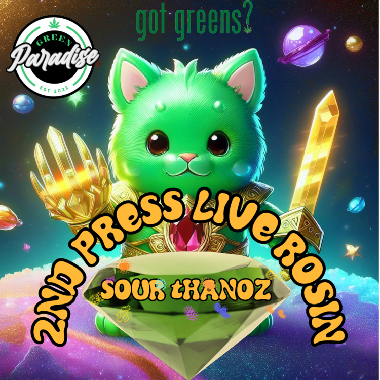 Photograph of product: Green Paradise - Sour ThanoZ Live Rosin 2nd Press