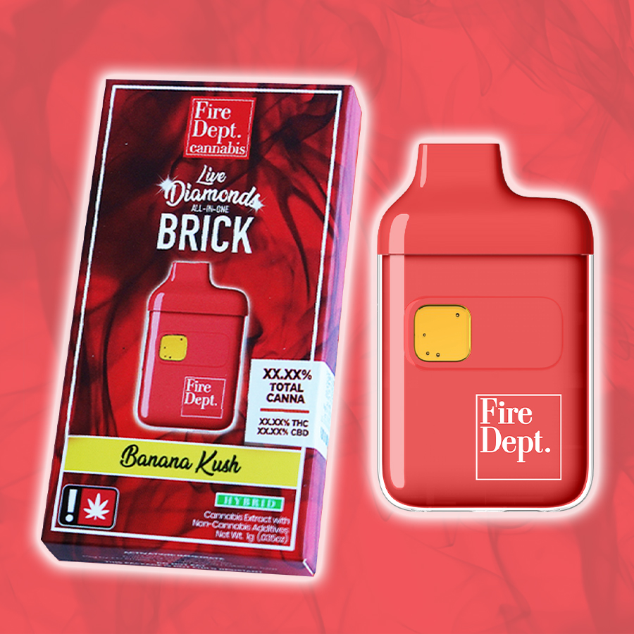 Photograph of product: Banana Kush Live Diamond Flavored - Disposable - Fire Dept.