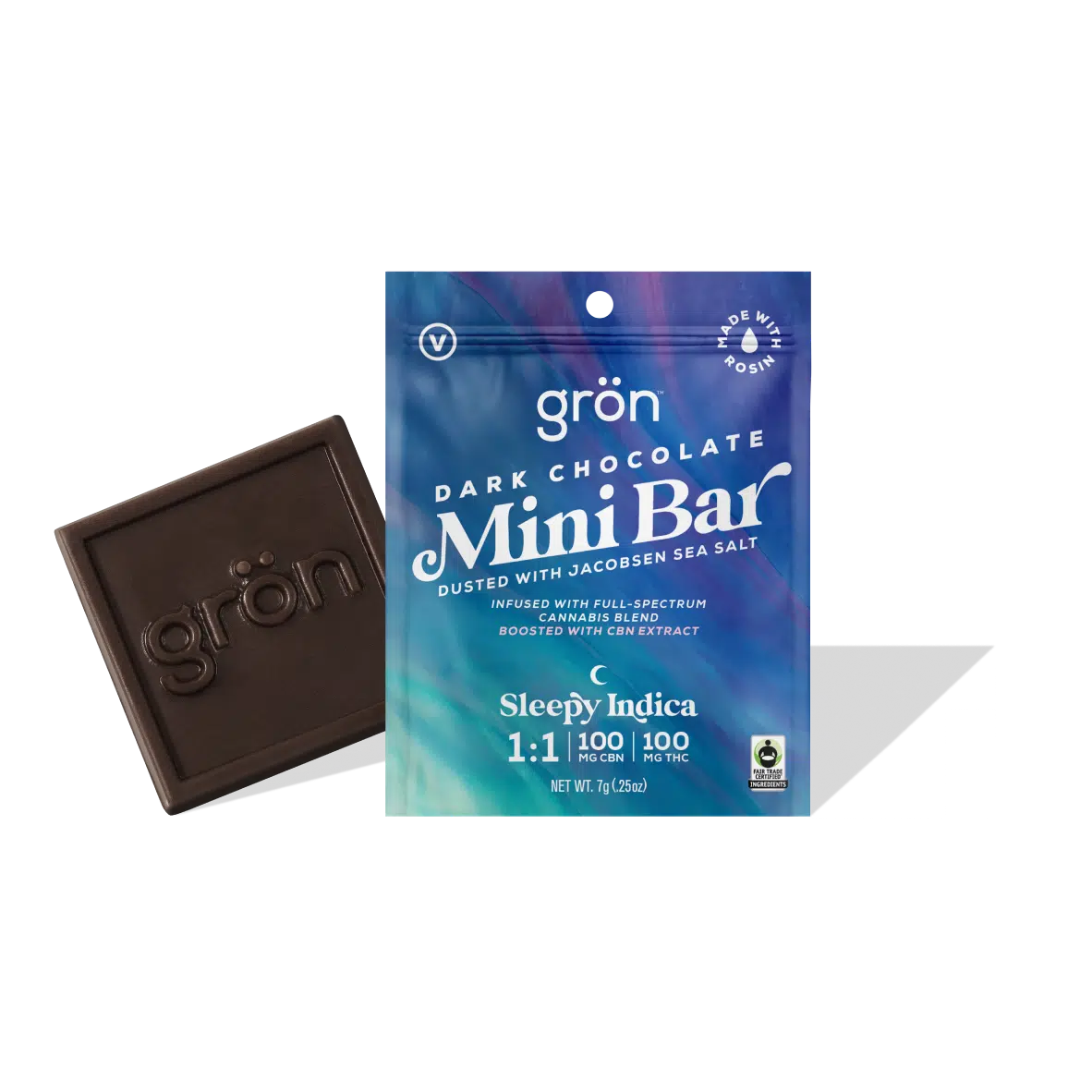 Photograph of product: Gron 1:1  Dark Chocolate Mini bar- CBN/TH-oui Sleepy Oui'd 100mg