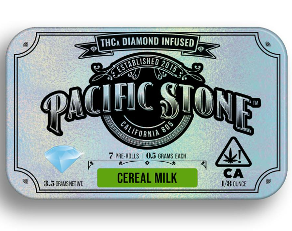 Photograph of product: Cereal Milk Diamond Infused Preroll 7pk 3.5g Pacific Stone