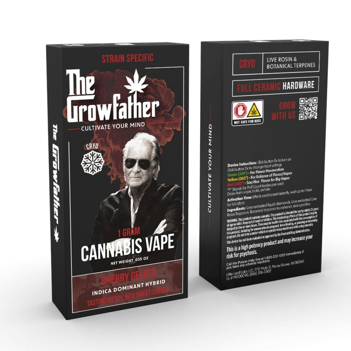 Photograph of product: Growfather | Cherry Gelato | Cryo Liquid Diamond | Disposable | 1g