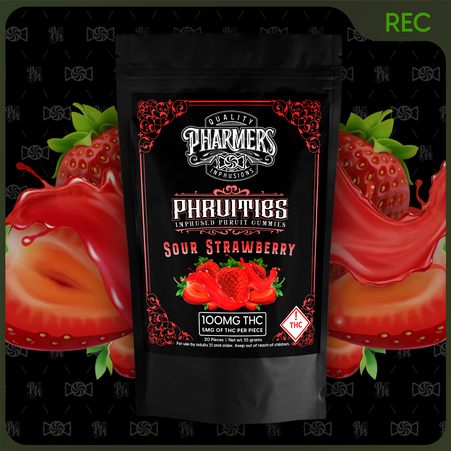 Photograph of product: Sour Strawberry Gummies