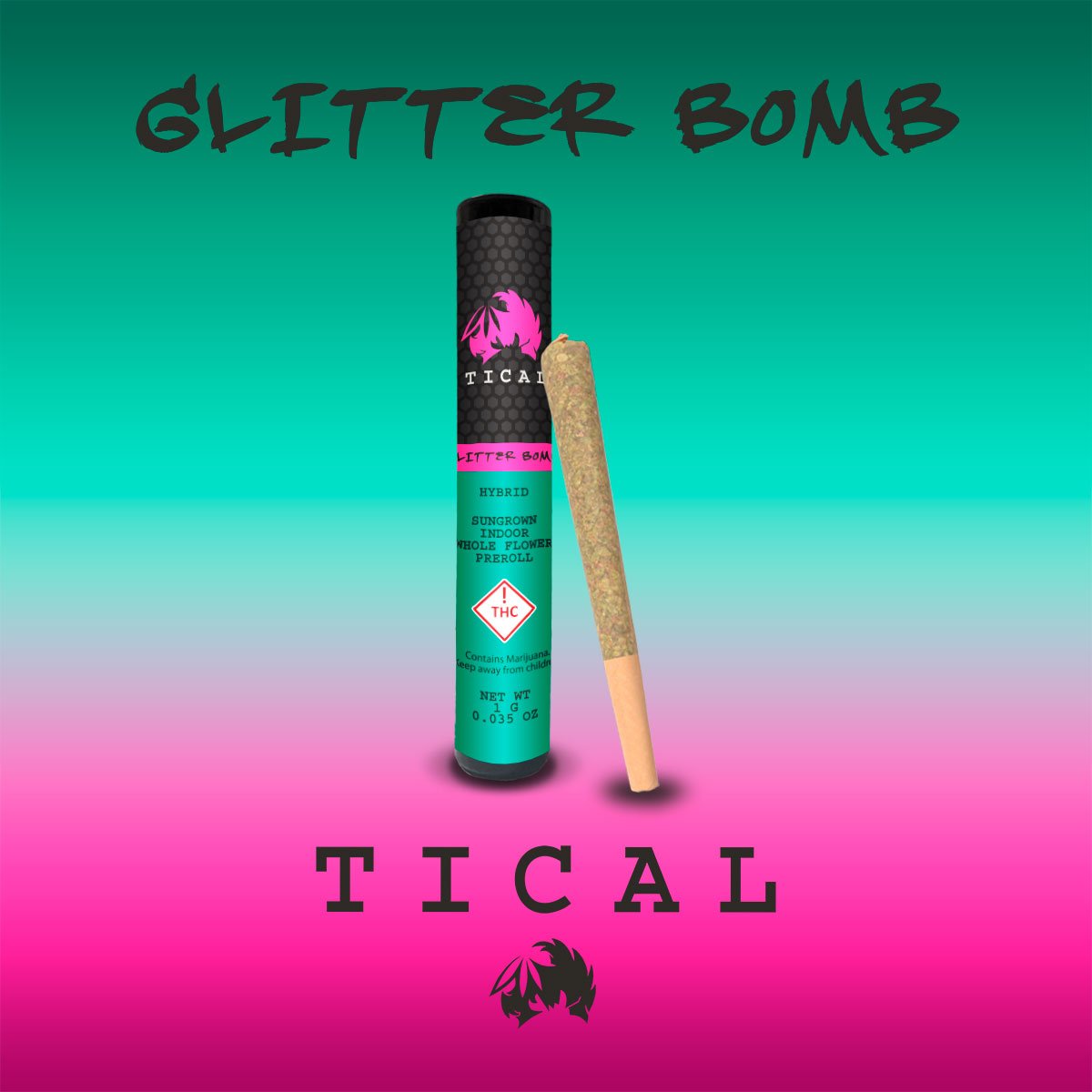 Photograph of product: TICAL -  Glitter bomb - FullGram Preroll