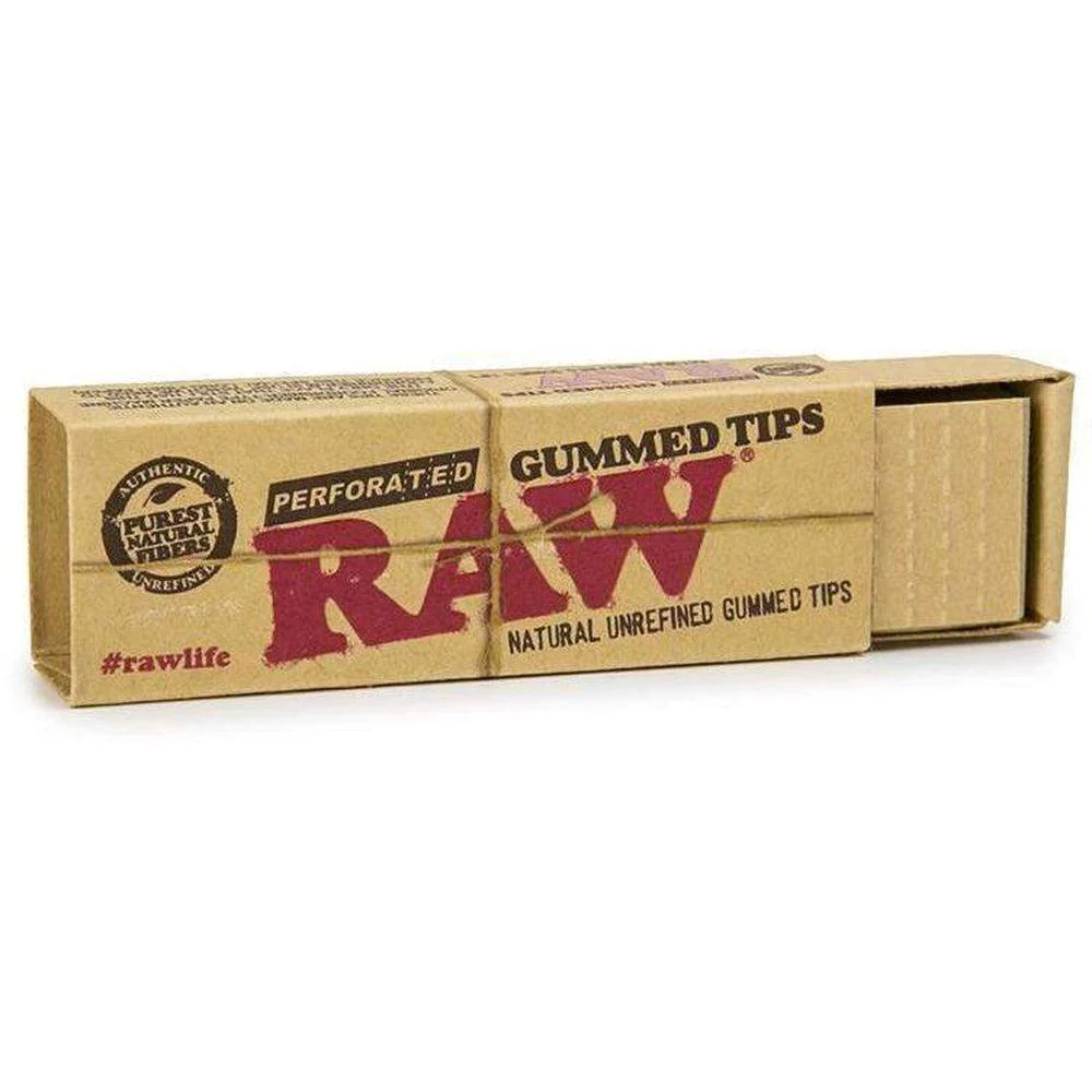 Photograph of product: RAW Natural Unrefined Gummed Perforated Tips