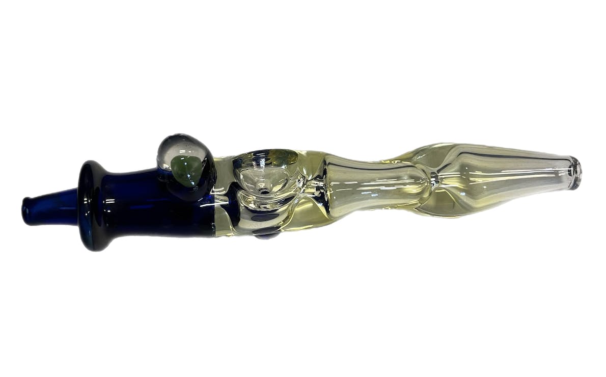 Photograph of product: Long Pipe Steamroller - clear yellow and blue