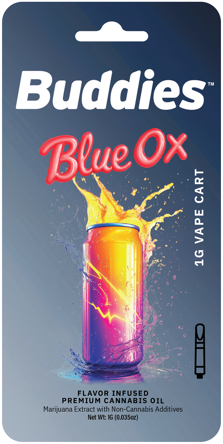 Photograph of product: BUDDIES - VAPE DISTILLATE - 1G - BLUE OX