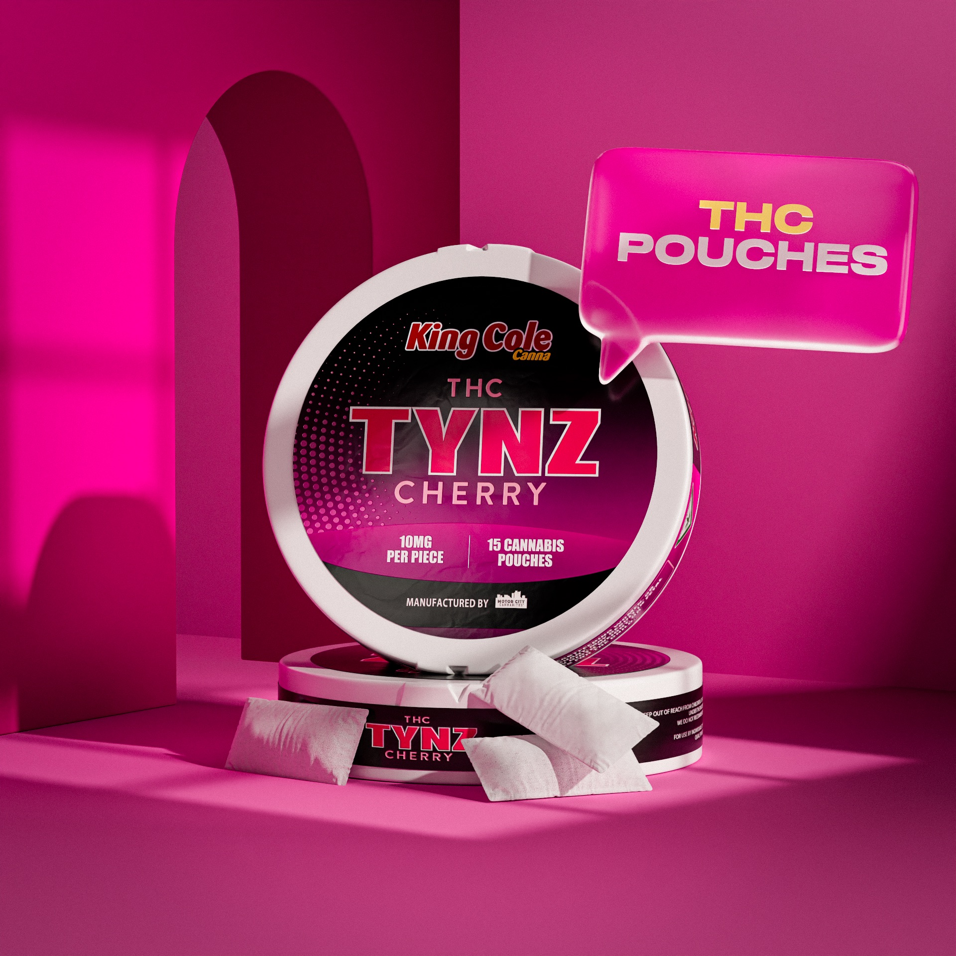 Photograph of product: King Cole - 150mg TYNZ Pouches 15pk  - Cherry