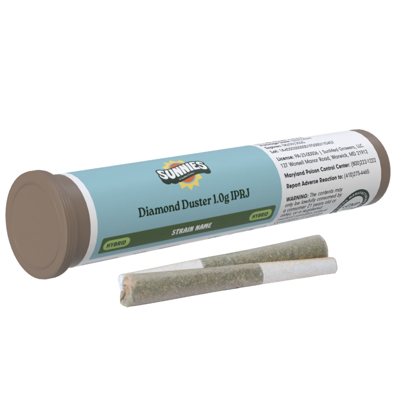 Photograph of product: GMO x Sour Diesel Diamond Duster Pre-Rolls - 1g