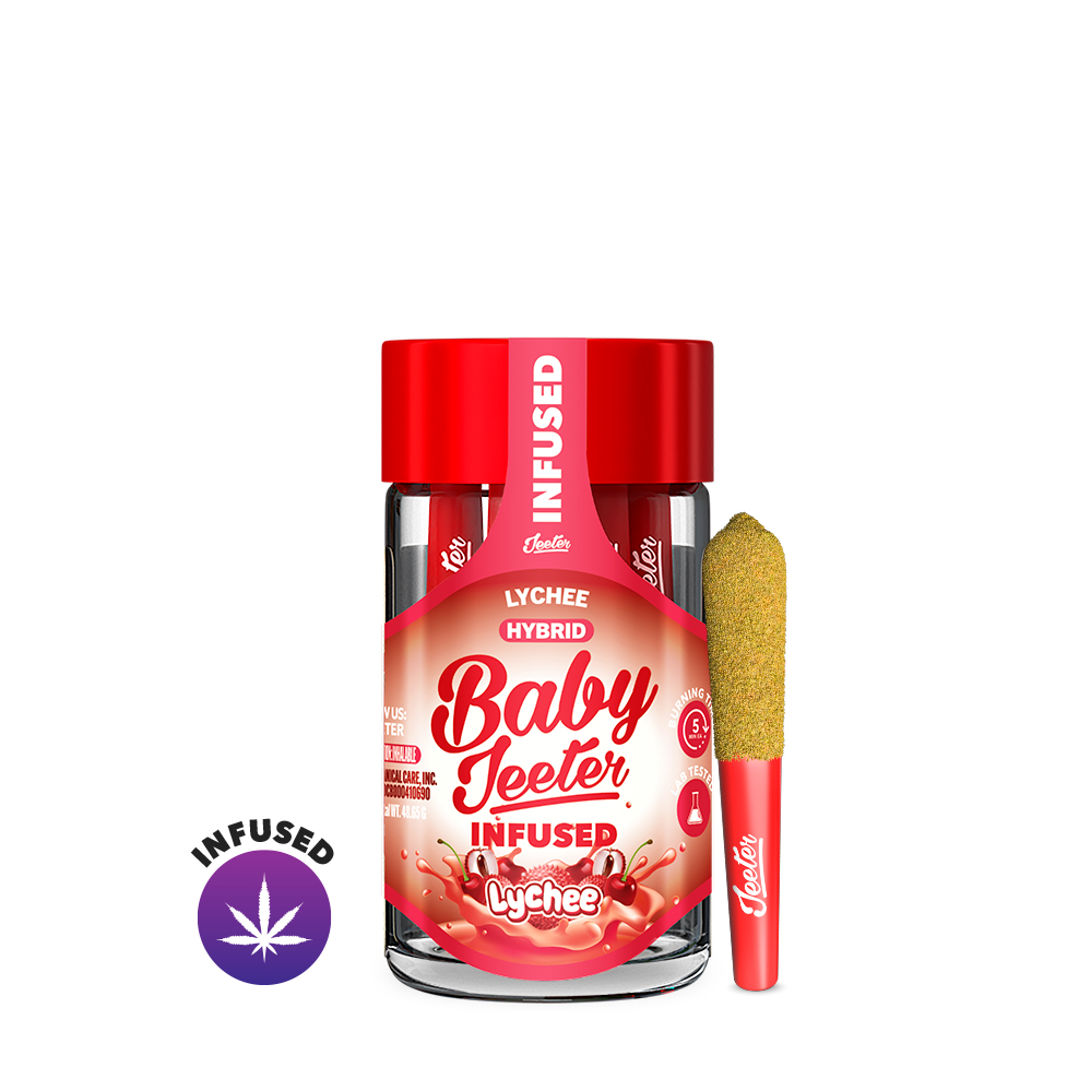 Photograph of instaPanelPhoto: Lychee Baby Jeeter Infused Pre-Roll 5-pack | 2.5g