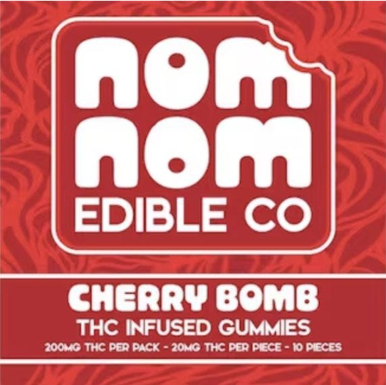 Photograph of product: Nom Nom | Live Resin | Cherry Bomb | Hybrid 200mg