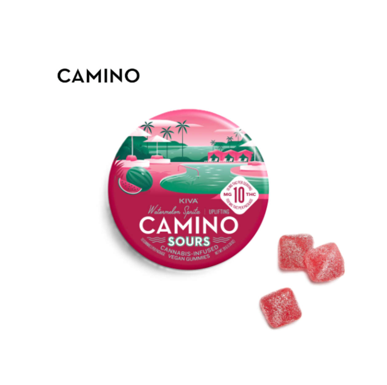 Photograph of product: WATERMELON SPRITZ SOURS 100MG 10 PACK GUMMIES