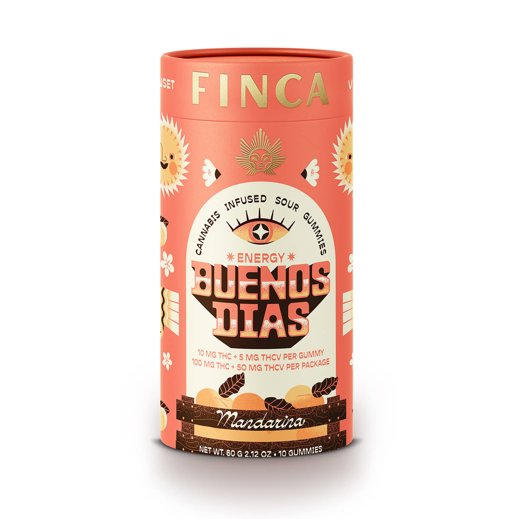 Photograph of Product: NY Finca Buenos Dias Mandarina Energy Gummies- (100MG/pk - 10/ct) - Gummies