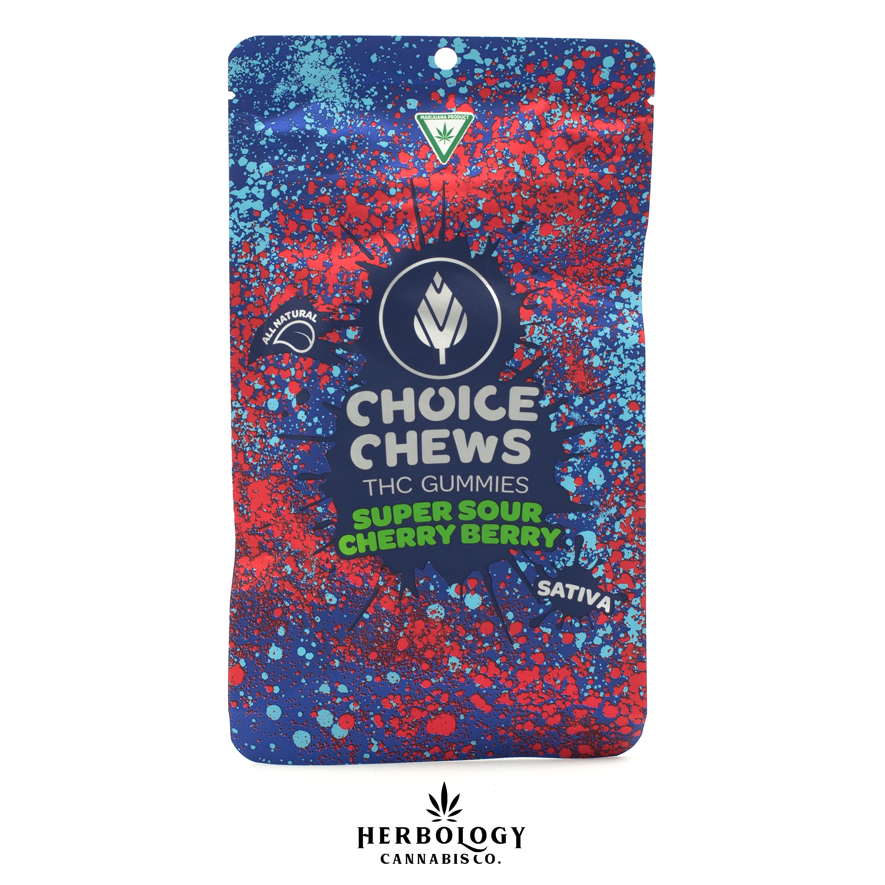 Photograph of product: Choice Chews | Gummy | Super Sour Cherry Berry | 100mg