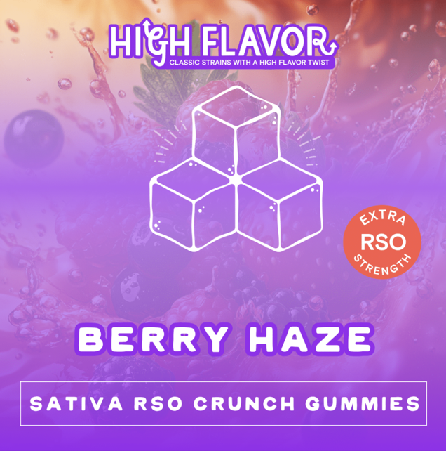 Photograph of product: Berry Haze RSO Chews 5mg x 20pk