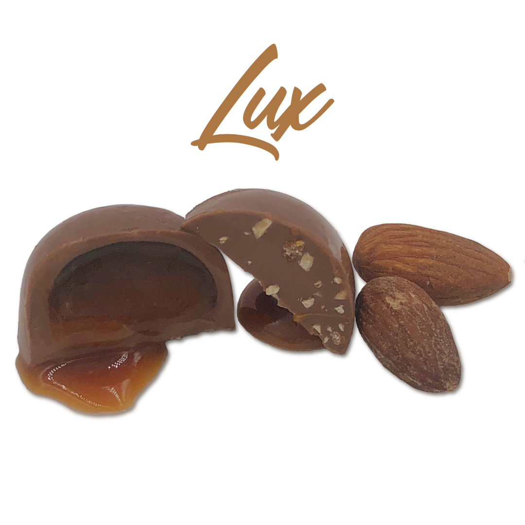 Photograph of product: Lux: Almond Milk Chocolate Caramel - 10pk 100mg