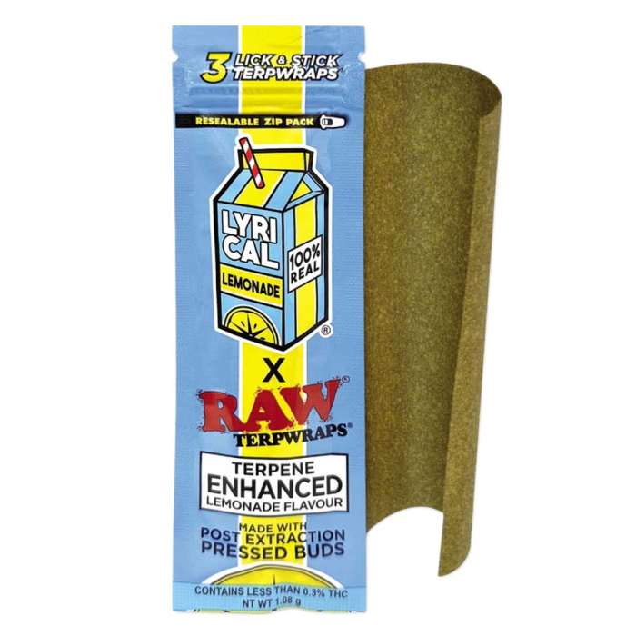 Photograph of product: Raw Lyrical Lemonade | Terp Wraps | 3pk