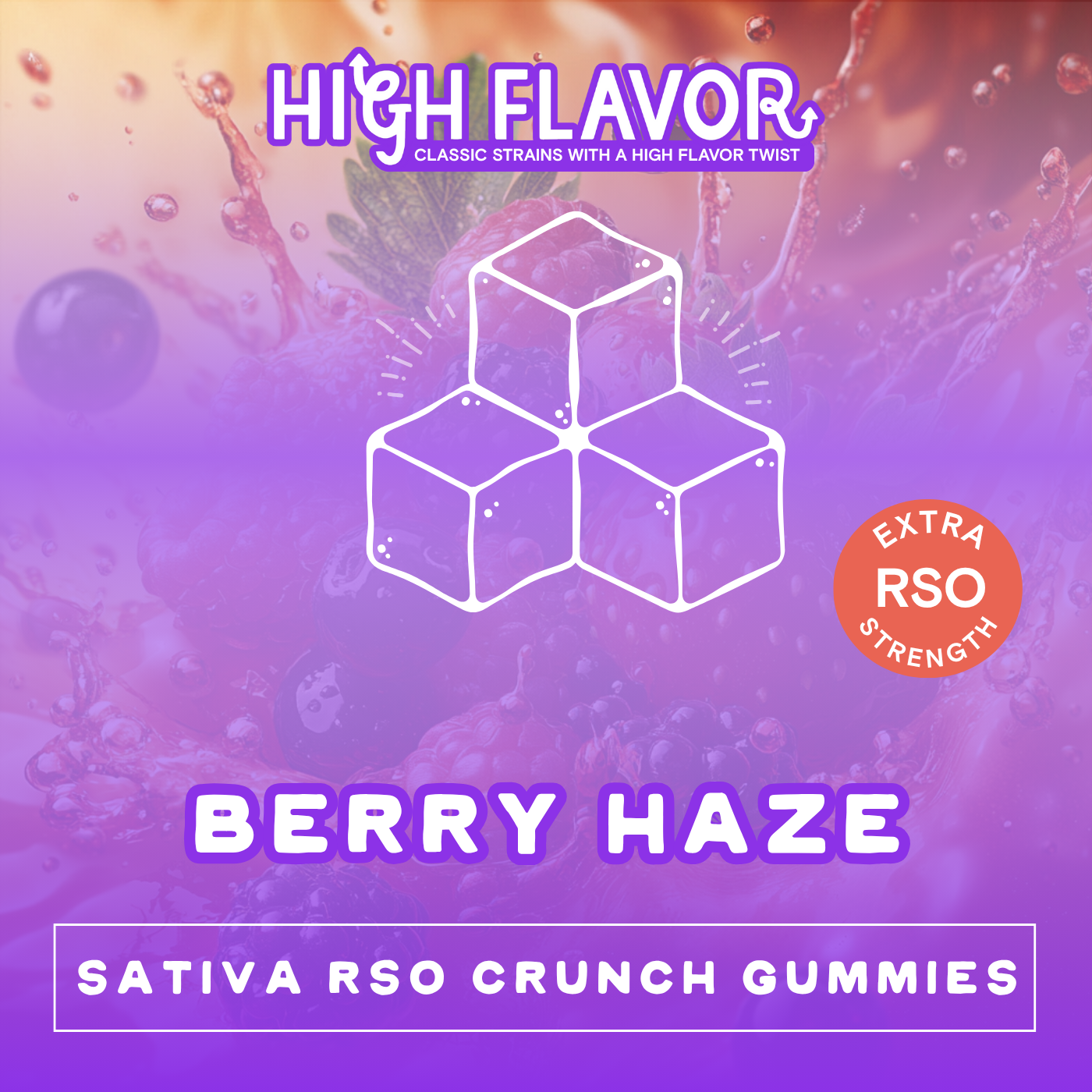 Photograph of product: Berry Haze I RSO Oui'd Crunch Chew | High Dose I 10 Pack (20 Servings) (710-730mg)