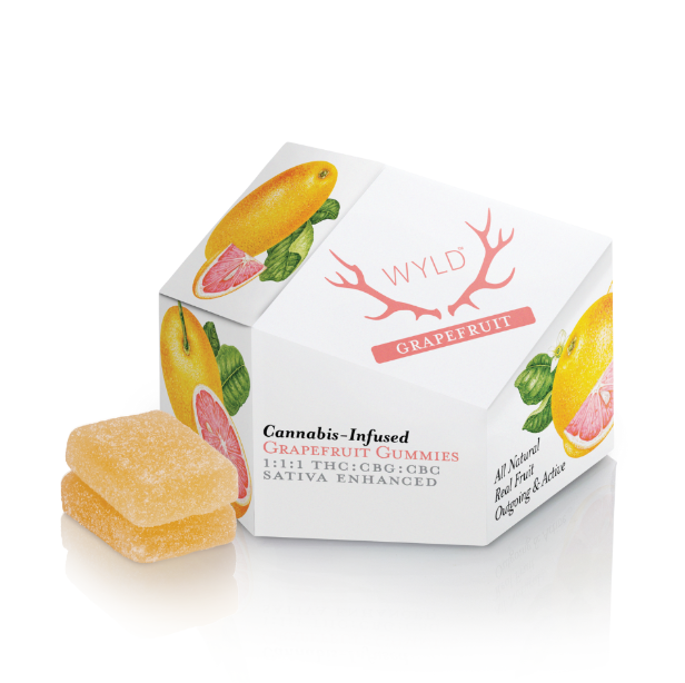 Photograph of product: Grapefruit 1:1:1 TH-oui:CBG:CBC GUMMIES - WYLD