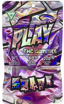 Photograph of product: Play Grape Gummies 200mg Rec