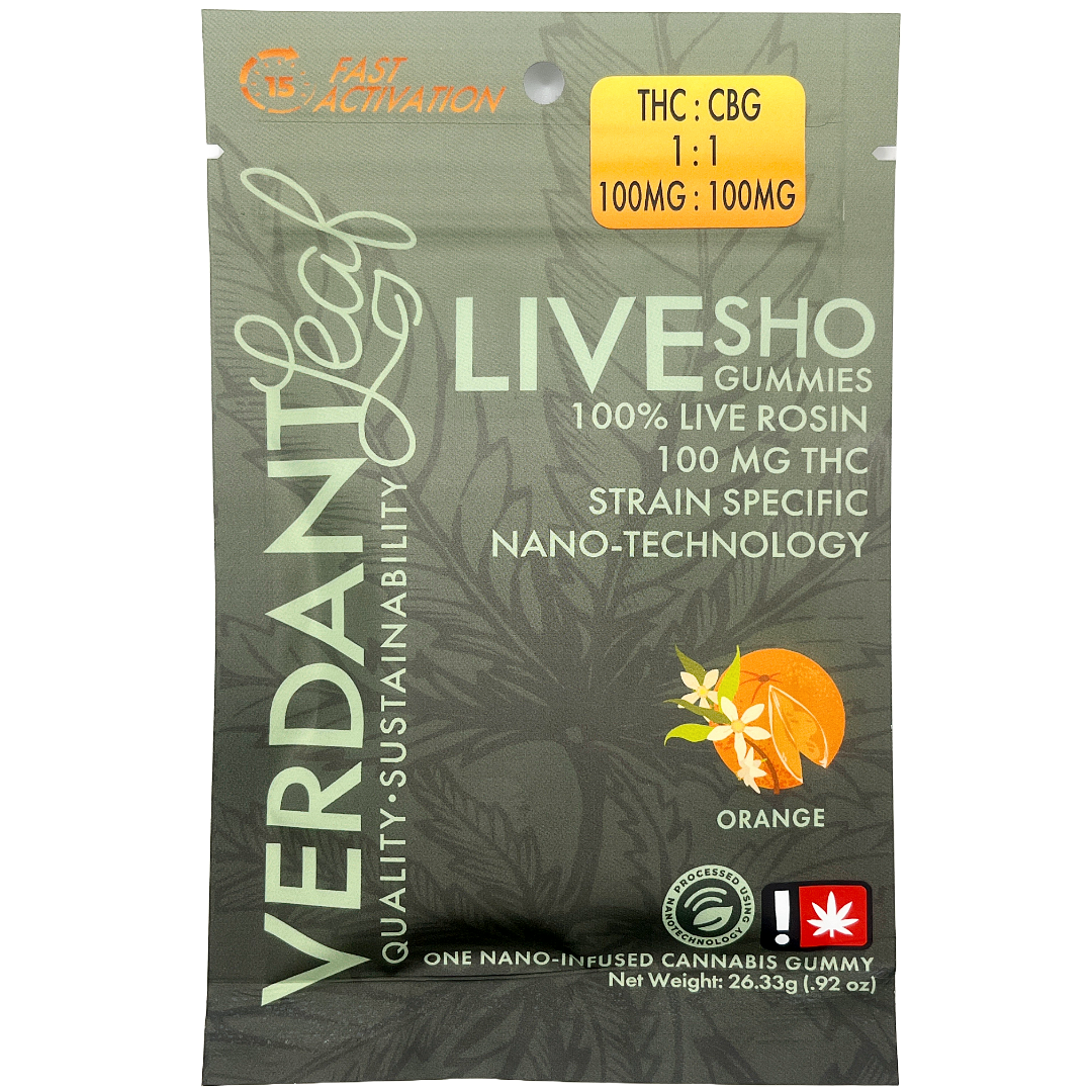 Photograph of product: Verdant- Orange 1:1 LRO Gummy