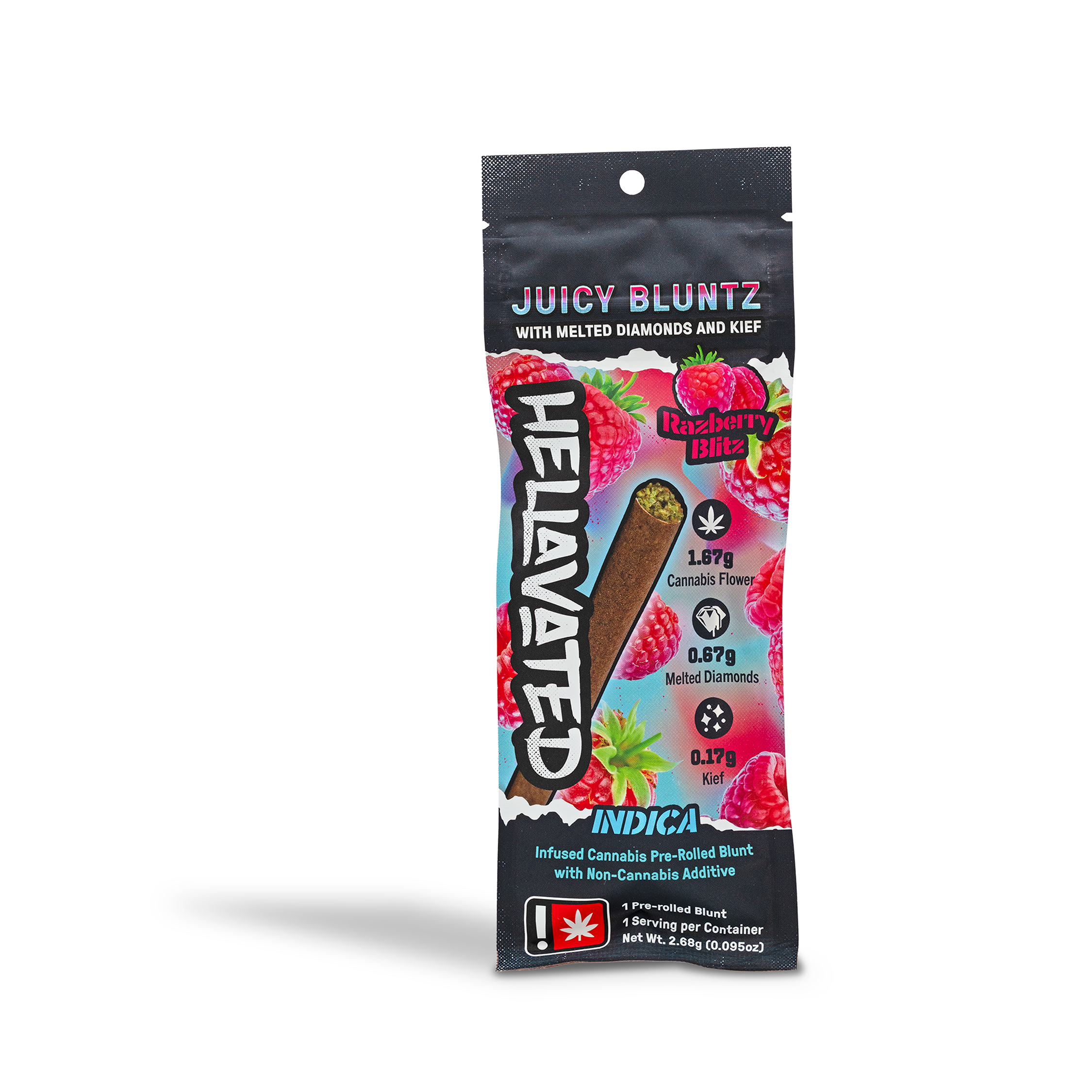 Photograph of product: Hellavated - Razberry Blitz Infused + Flavored Blunt - 2.68g